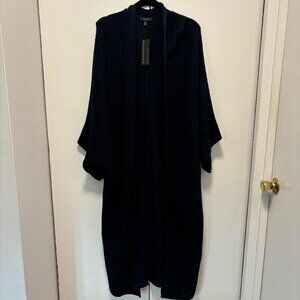 Banana Republic Jasmine Organic Cotton Duster Cardigan Long Sweater Navy M/L NWT